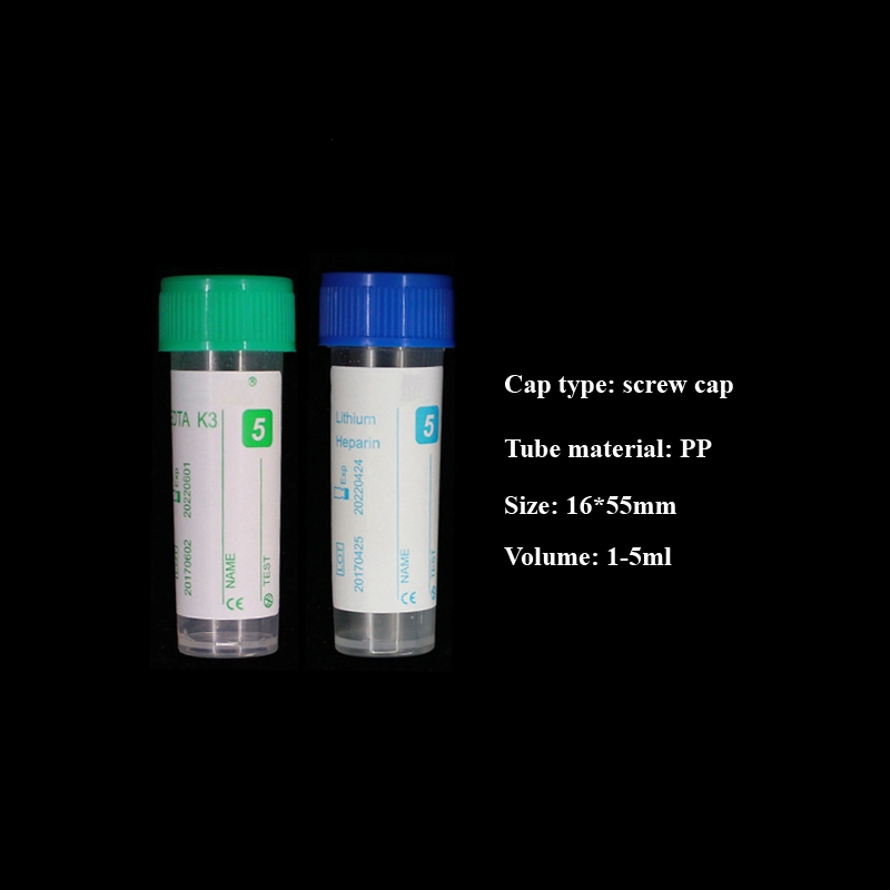 Disposable Medical PP 1-5ml Non Vacuum Blood Collection Tube with Screw Cap