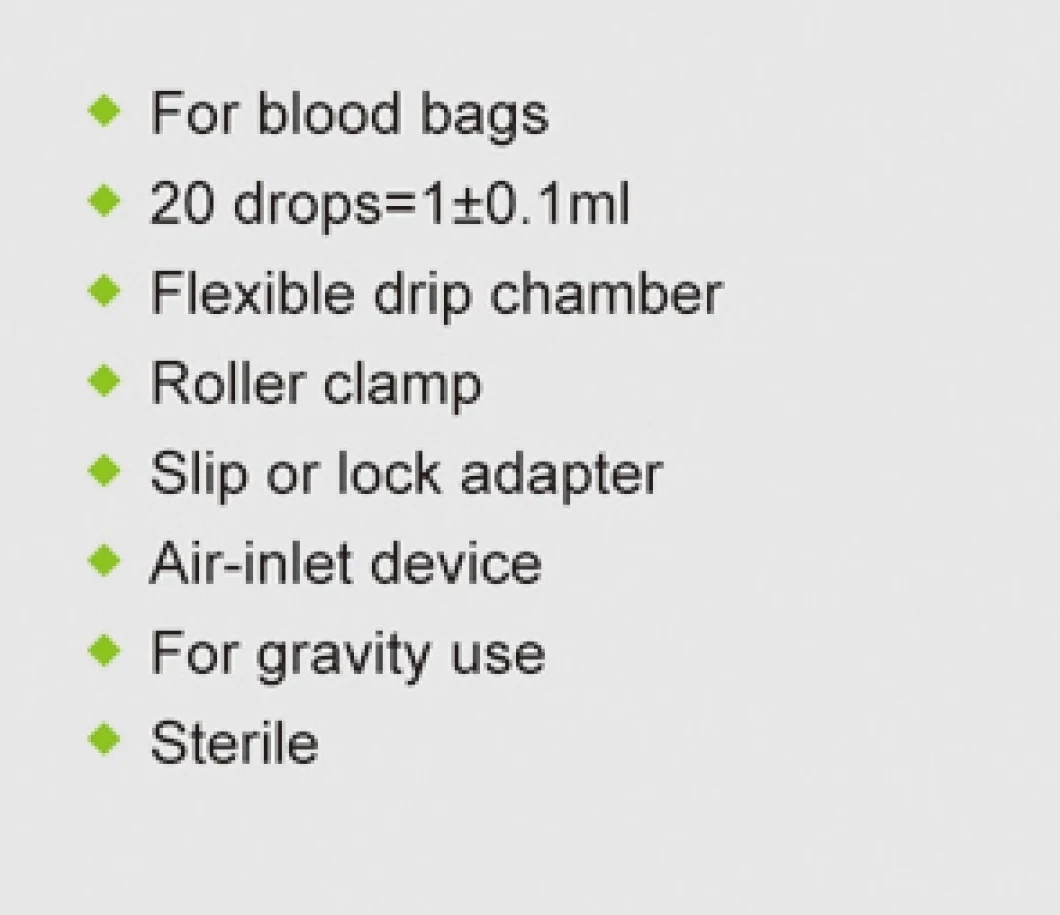 OEM Apparatus China Disposable Transfusion Set with Sterile Luer Slip