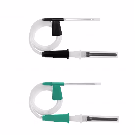 Медицинская стерильная игла для забора венозной крови типа «бабочка» 23G различных размеров.