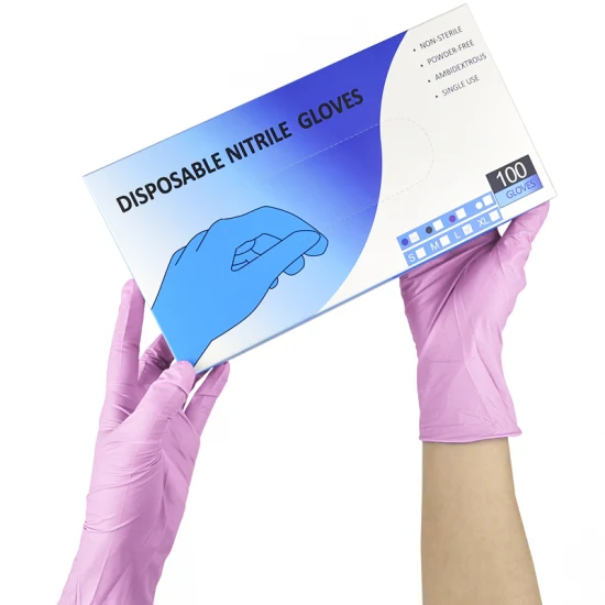 Перчатки CE FDA, одноразовые без пудры для осмотра, экологически чистые, для промышленной экспертизы, защитные немедицинские нитриловые рабочие перчатки синего/белого/черного цвета
