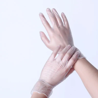 9-дюймовые прозрачные микроэластичные резиновые перчатки из ПВХ, одноразовые латексные перчатки